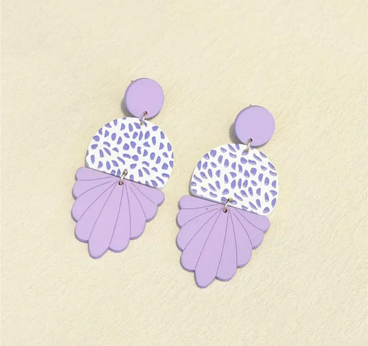 Boho lavender dangle earrings