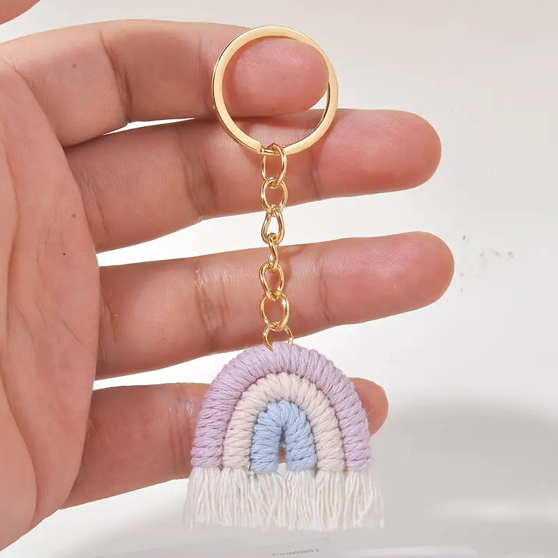 RAINBOW SHAPE KNITTED KEYCHAIN