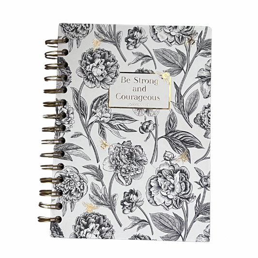 Be strong and Courageous- Gold Queen Bee spiral bound notebook