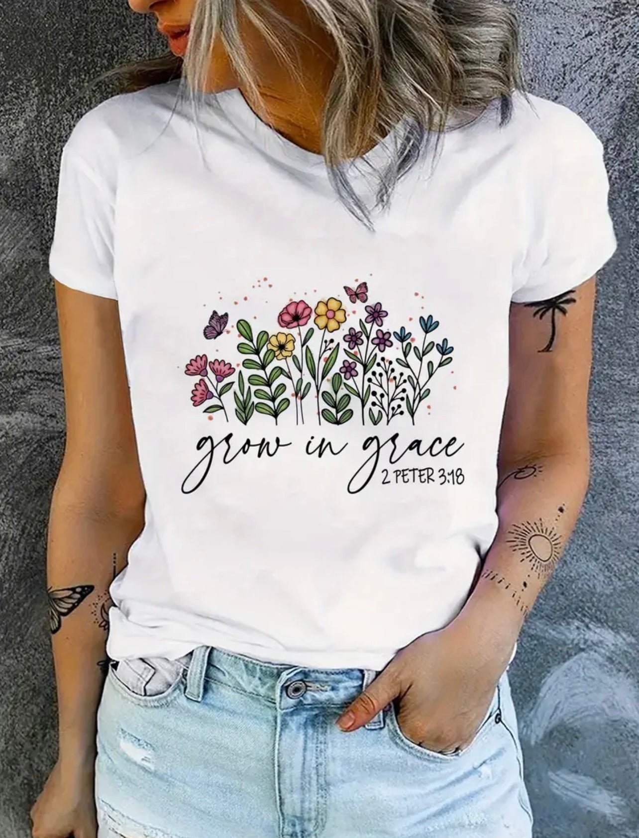 Grow in Grace White T-Shirt