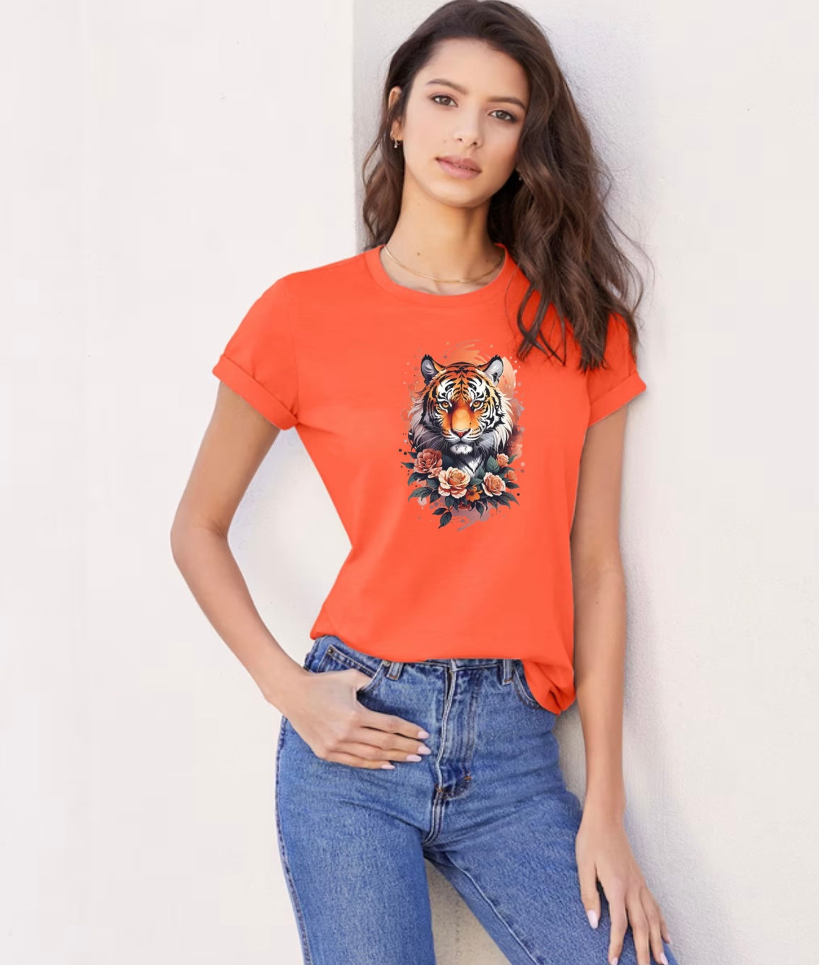 Fierce floral Tiger Coral T-shirt