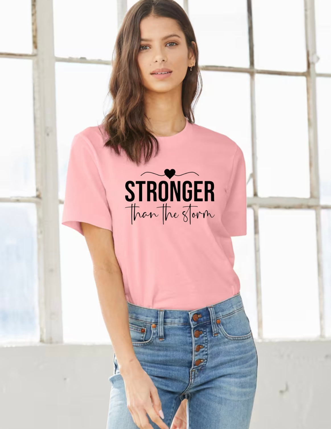 Stronger Than the Storm Pink T-Shirt