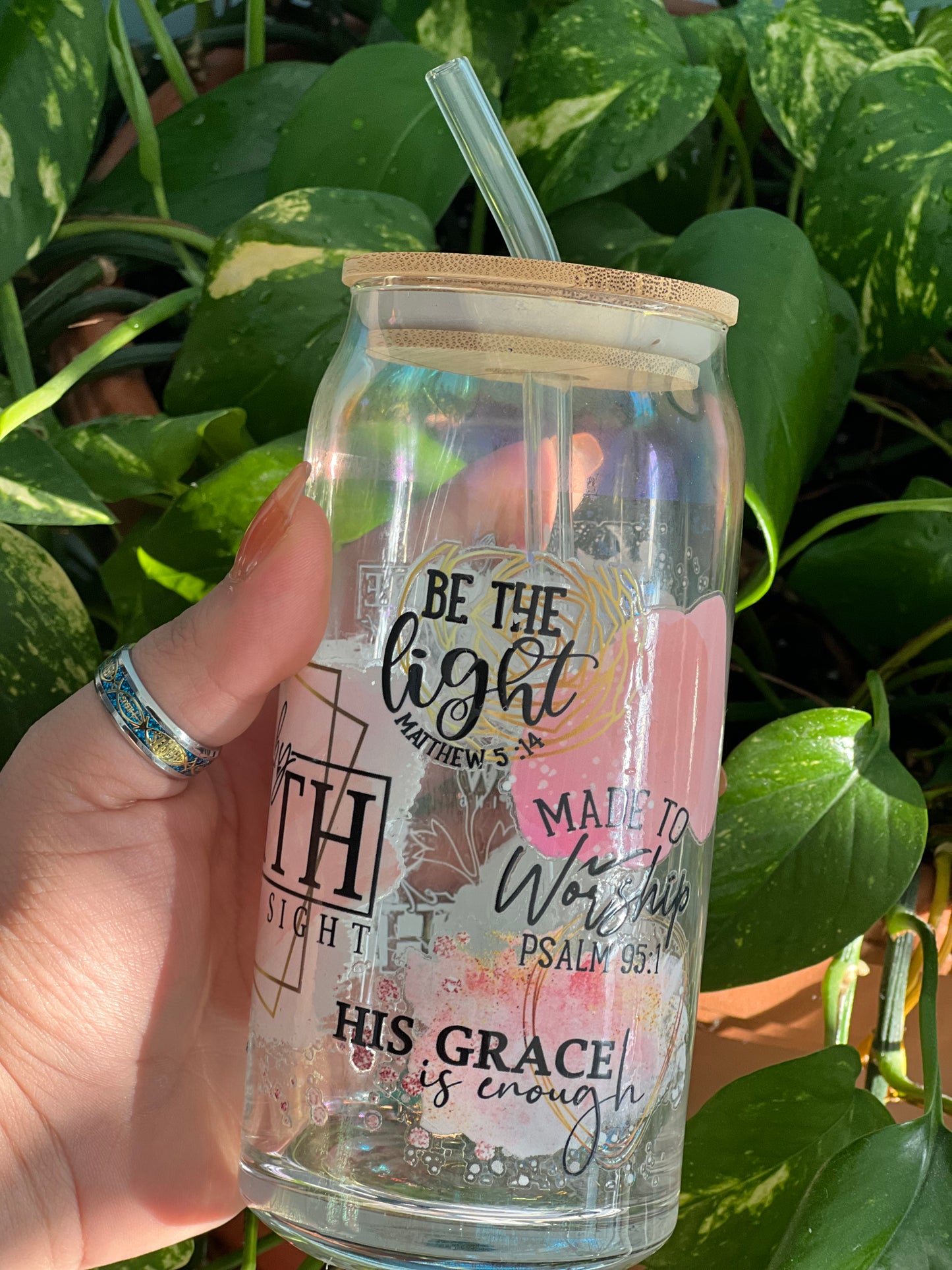 Walk By Faith- 18oz glass cup