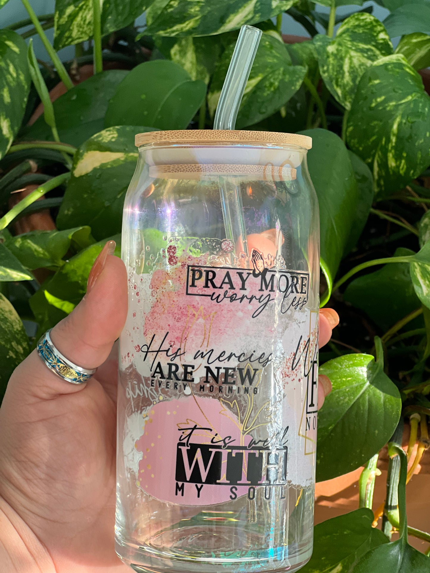 Walk By Faith- 18oz glass cup