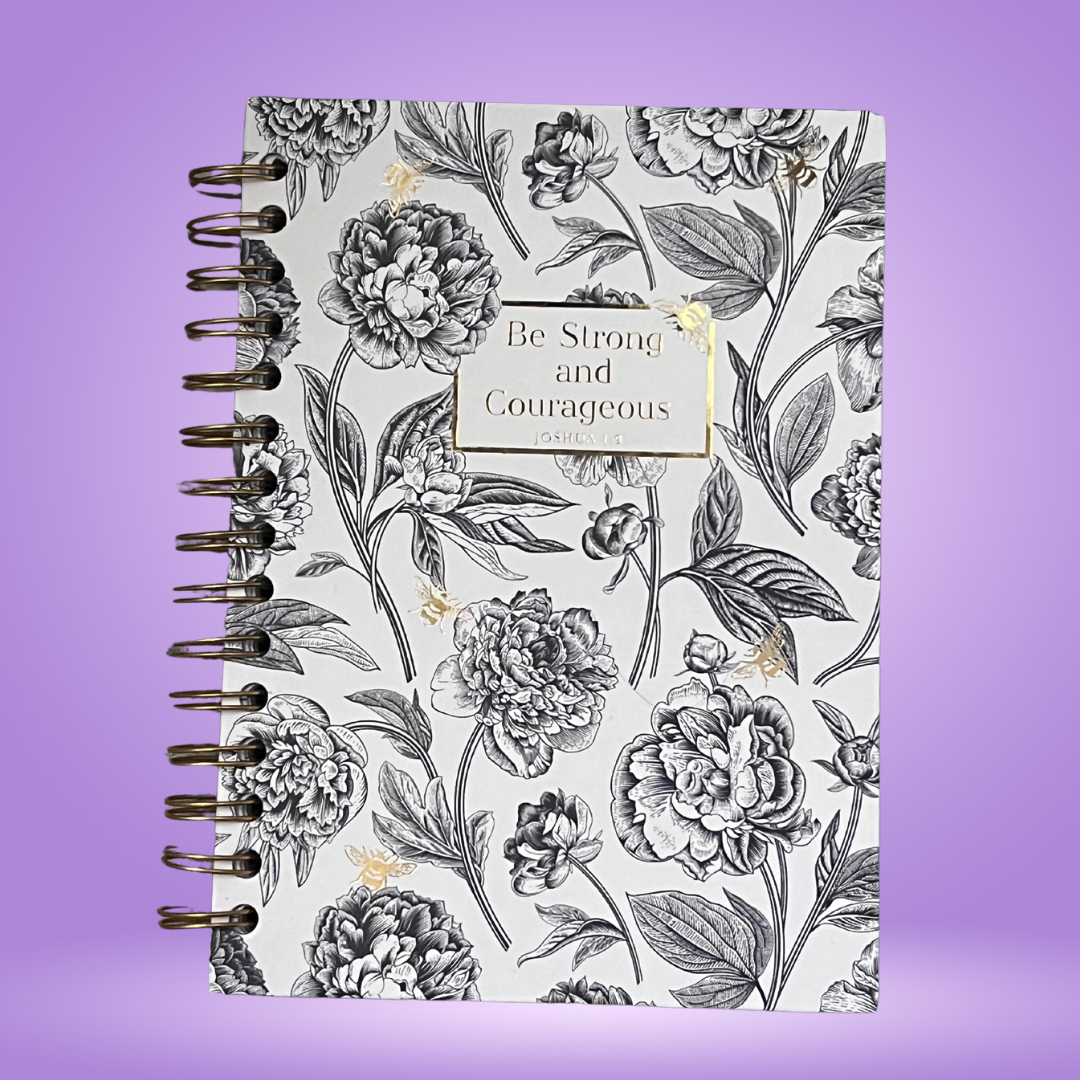 Be strong and Courageous- Gold Queen Bee spiral bound notebook