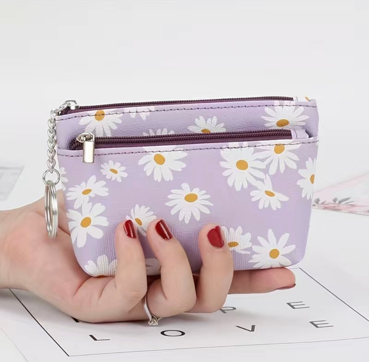 DAISY/LILAC- MINI CARD HOLDER