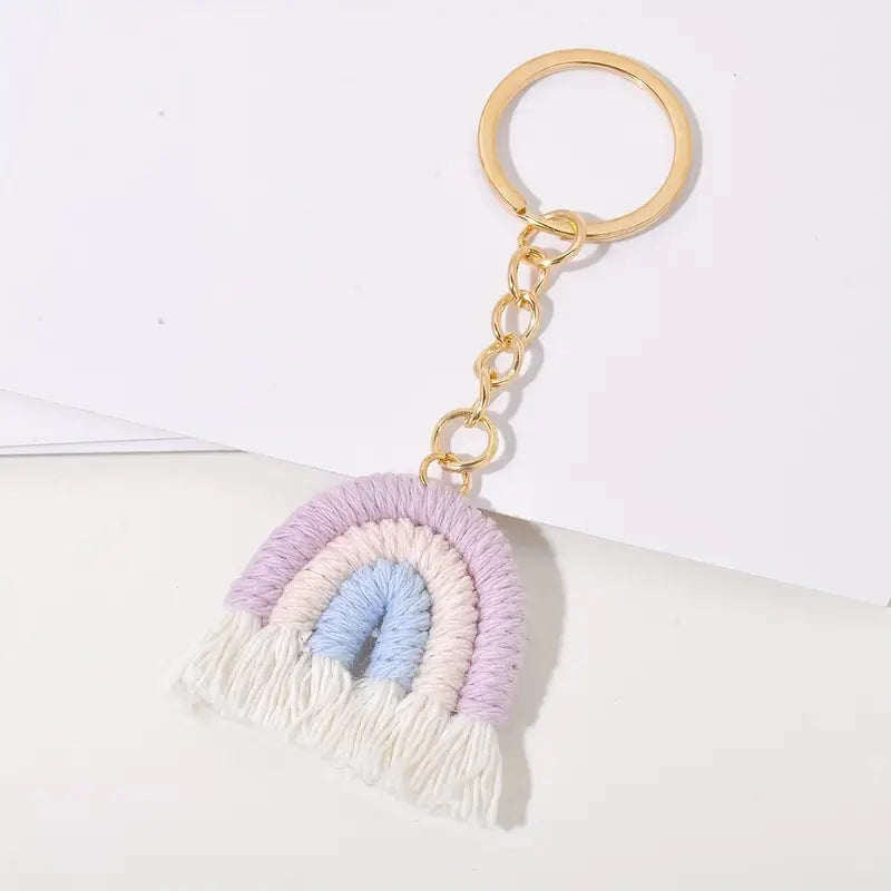 RAINBOW SHAPE KNITTED KEYCHAIN